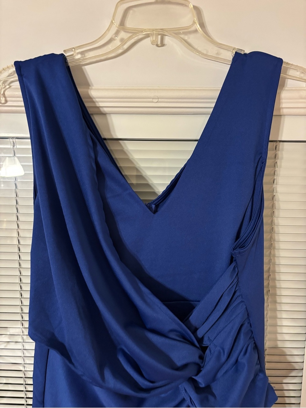 Amazon Royal Blue High-Low Ruffle V-Neck Dress - Picture 10 of 13